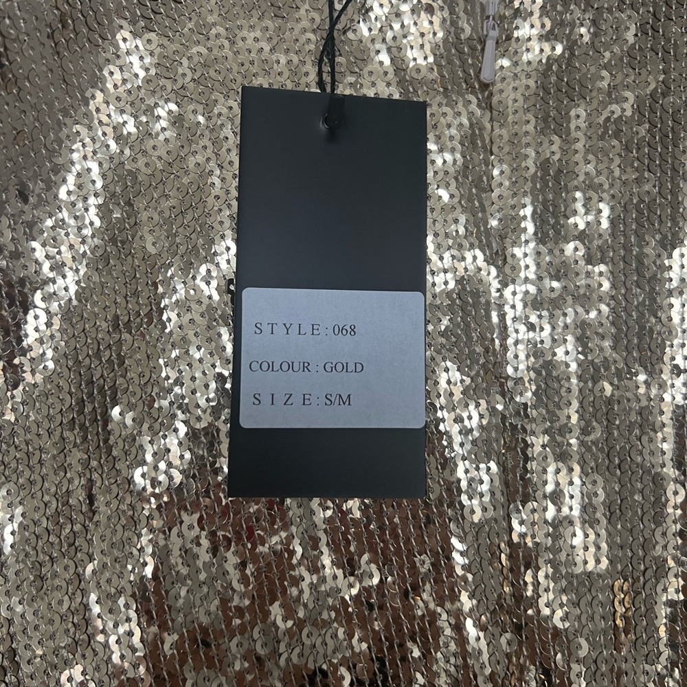 Nadine Merabi Gold Sequins Dress Size Small - Picture 4 of 6